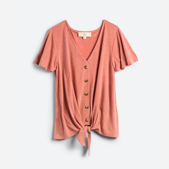 Tie Front top - Picture 1 of 2